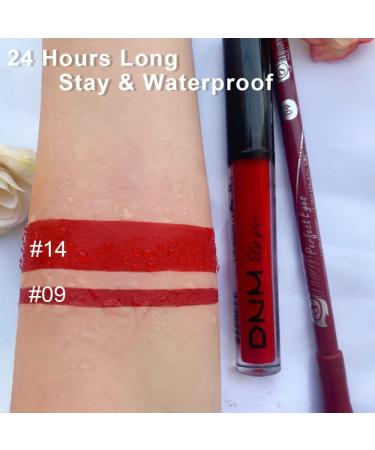 Ruby Red Matte Lipstick and Lip Liner Set - Long Lasting Waterproof Makeup Stain - 24H Lip Gloss - Pack of 2 - 0.21 Fl Oz - Buy Online on GoSupps.com