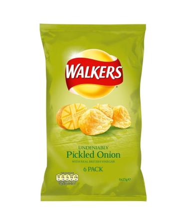 Walkers Crisps - Pickled Onion (6x25g) - Paquet de 2