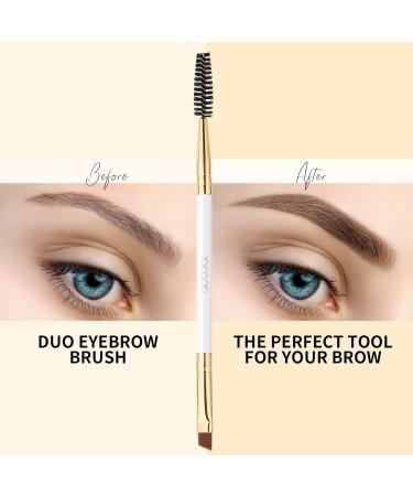 Docolor Eyebrow Brush Duo - Professional Angled Brow Brush and Spoolie for Precise Brow Shaping and Grooming - White - Buy Online on GoSupps.com