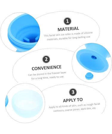Buy Silicone Ice Roller Tray for Face - Facial Massager & Skin Therapy Tool | Ice Cube Holder 9.5x7.2cm - Blue - Buy Online on GoSupps.com
