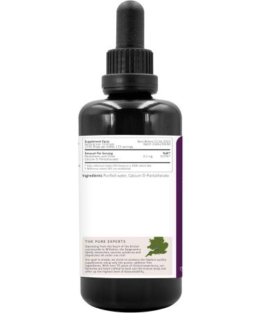 Vitamin B5 Pantothenic Acid 100ml | 100% Pure Pantothemic Acid 6.2mg | UK Made Vegan Liquid | UV Protected Miron Glass | 10 Drops Daily (4 Month Supply) - Buy Online on GoSupps.com
