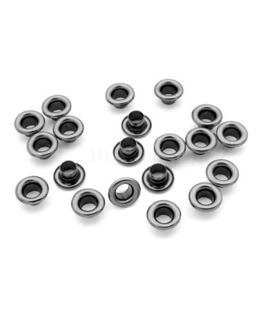 CRAFTMEMORE 4MM Hole 100PCS Grommets Eyelets for Shoes, Bead Cores, Clothes, Leather, Canvas (Gunmetal)