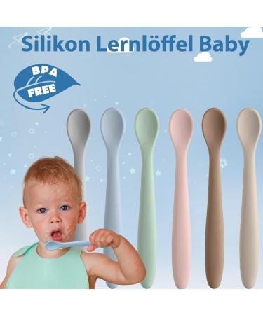 Oconk Nesserlernl ffel Baby 6-Set | Flexible BPA-Free Learning Spoon for Infants & Toddlers (4+ Months) | Safe Baby Cutlery & Accessories - Buy Online on GoSupps.com