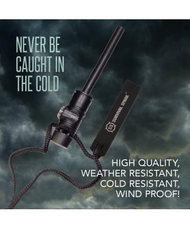 SurvivalSPARK Emergency Magnesium Fire Starter with Compass and Whistle - Buy Online on GoSupps.com