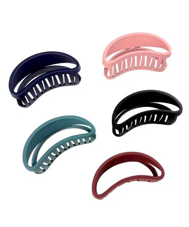 Big Hair Claw Clips, 3.7 Inch Non-Slip Matte Large Claw Clips, 5 Color Strong Hold Perfect for Women for Thick or Thin Hair Women and Girls, Comfortable Fashionable and Beautiful