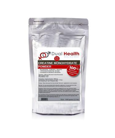 Creatine Monohydrate (1000 Grams (2.2lbs)) 200 Mesh Pure Micronized Powder Bulk Supplement Pre Workout Body Building Strength Athletic Performance Muscle Recovery 5g (5000mg) Serving Size