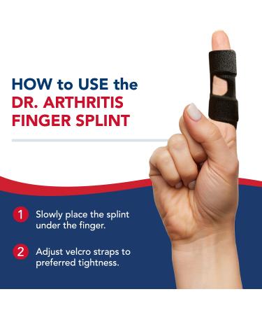 Doctor Developed Finger Splint & Handbook - Trigger Finger Arthritis RSI - Fits Ring Index Pinky & Middle - 2 sizes (Black S/M) Finger Splint - Black S/M - Buy Online on GoSupps.com