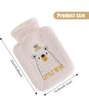 Heat Bottle with Soft Cover - 500ml PVC Hot Water Bag for Pain Relief | Leakage-Proof & Fluffy for Adults & Children (Brown) - Buy Online on GoSupps.com