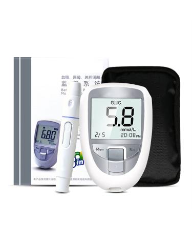 HEYUANPIUS Blood Glucose Monitor Kit 3in1 Blood Glucose&Uric Acid&Cholesterol Meter Household Glucometer Kit Diabetes Gout Tester Monitor Device with Test Strips