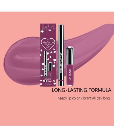  FUYOULILO Set of 2 Peel-Off Lip Pencils with Lip Ink Matte Waterproof and Long-Lasting Lip Pencils for Women (Purple) - Buy Online on GoSupps.com
