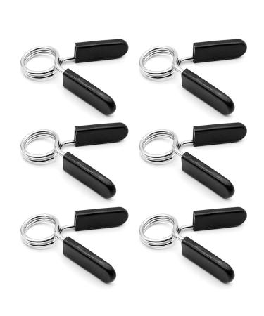 6 pieces 25 mm spring terminals for barbells spring locks for dumbbell bars barbell clamps for gym powerlift cross-fit weightlifting