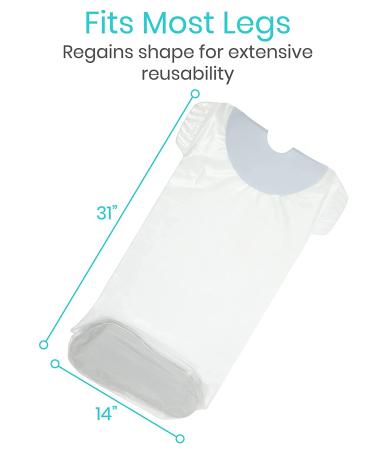 Vive Waterproof Leg Cast Cover - Adult Reusable Shower Protector for Broken Foot, Ankle, Knee, Toe - Sealed Watertight Anti-Slip Design - Buy Online on GoSupps.com
