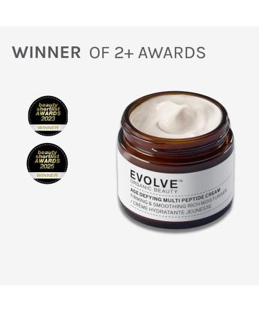 Evolve Organic Beauty - Age Defying Multi Peptide Cream | Firm Smooth Moisturize Nourish | Sacha Inchi Peptides Ceramides | Vegan Clean Cruelty-Free Beauty (2 fl oz | 60 mL) Age Defying Multi Peptide Cream 2 Fl Oz (Pa  - Buy Online on GoSupps.com