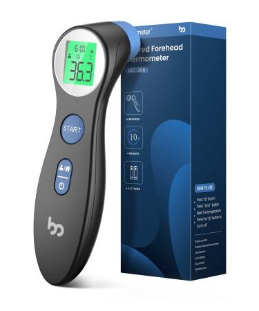 Femometer Forehead Thermometer for Adults Kids Non Contact Infrared LCD Display Digital Baby Thermometers Body Temperature Thermometer (Black)