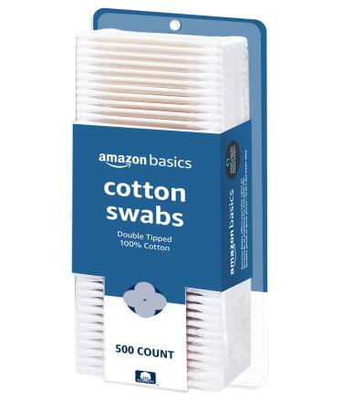Amazon Basics Cotton Swabs, 500 ct, 1-Pack (Previously Solimo) 1 Pack
