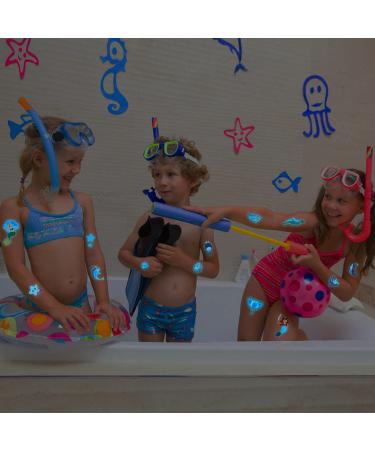 Undersea Glow Temporary Tattoos for Kids - 170 Styles, Ocean Beach Party Decorations - 12 Sheets - Buy Online on GoSupps.com