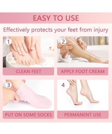 LNQ LUNIQI 1 Pair Silicone Socks Feet Moisturising Socks Callus Socks Anti Cracked Feet Gel Socks Moisturising for Callus Removal Spa Foot Care Foot Mask Pink - Buy Online on GoSupps.com