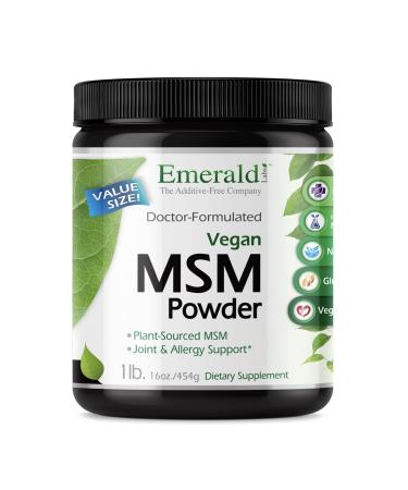 Emerald Labs MSM Powder 4,000 mg - Plant Sourced Methylsulfonylmethane for Joint Discomfort, Stress Relief, and Healthy Immune Function - 16 oz