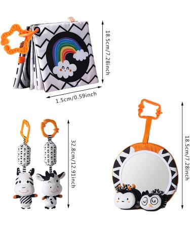 NIKTULE Newborn Mirror Tummy Time Toy | Baby Discovery Spiegel with Fabric Books & Crib Bells for 0-12 Months International Shipping Available - Buy Online on GoSupps.com