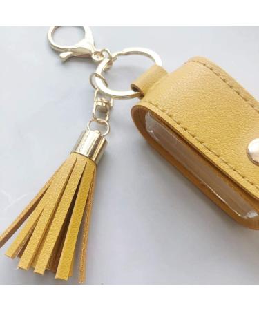 Durratou 30Ml Empty Refillable Plastic with Tassels PU Leather Keychain Holder Gray Black - Buy Online on GoSupps.com