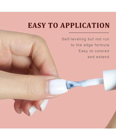FZANEST Rubber Base Gel Polish 15ml Milky White 6 in 1 Builder Gel For Nails In A Bottle(BIAB) Nail Strengthener Gel Nude Base Color Quick Extension Gel Soak Off UV Gel Nail Polish - Buy Online on GoSupps.com