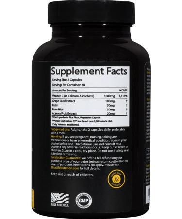 High-Potency Non-Acidic Vitamin C 1000mg with Bioflavonoids - 120 Vegan Capsules - Immune System Support - Buy Online on GoSupps.com