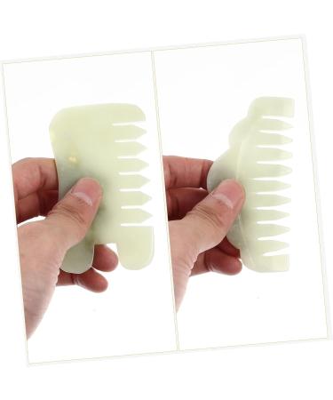 Beavorty 2-Pack Jade Comb - Skin Care Tools for Face & Scalp Massage | Chinese Gua Sha Stone for Enhanced Relaxation - Buy Online on GoSupps.com