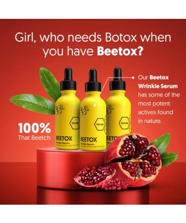 Beetox Wrinkle Serum 30ml Anti-Aging Natural Formula with Honey Propolis Bakuchiol & Pomegranate Ideal for Sensitive Skin Dark Spots & Even Tone - Buy Online on GoSupps.com