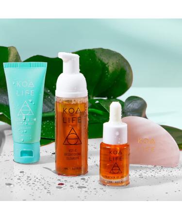 Koa Life Exfoliating Face Scrub - Vegan Eucalyptus & Coconut Shell Scrub for Sensitive Skin - 15ml - Buy Online on GoSupps.com