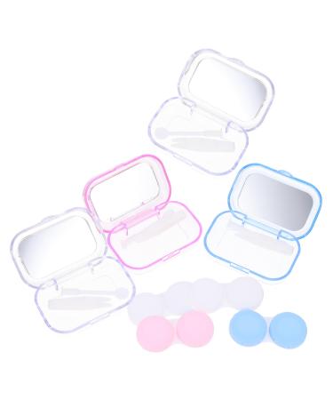 ULTECHNOVO 12 Boxes Cartoon Pupil Box Contact Lens Remover Carrying Case For Contact Lenses Contact Lens Container Cleaning Contact Case Holder Contact Case Eyes PP Plastic Protection Travel Assorted Colors X 3pcs 6.5X4.5X2.5CMx3pcs