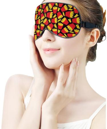 French Fries Sleep Mask for Women | Adjustable Eye Shades & Elastic Strap for Comfortable Sleep - Buy Online on GoSupps.com