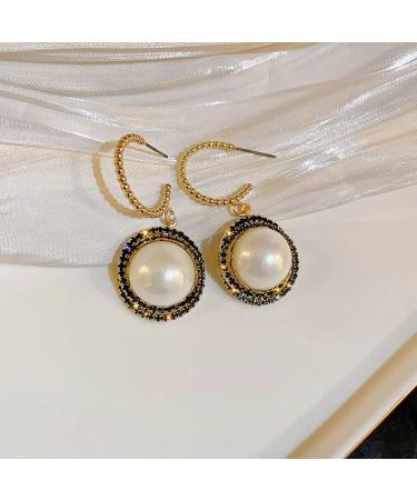 JWICOS Faux Pearl Rhinestone Dangle Earrings - Boho Gold Beaded Hoop Cuff for Prom & Party | Women's Jewelry - Buy Online on GoSupps.com