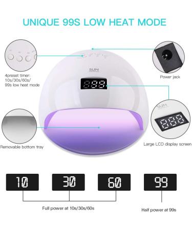 Vanshi 48W UV LED Nail Lamp with Sensor/Timer, LCD Display - Nail Dryer Light for Gel Polish - Home & Salon Use - Buy Online on GoSupps.com