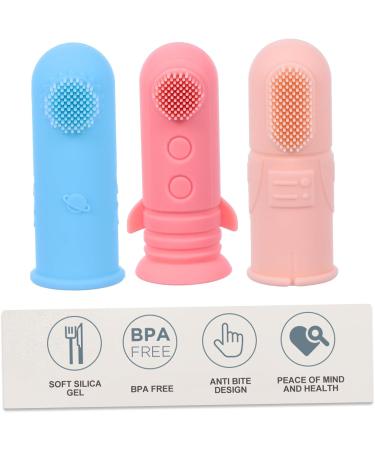 TOYANDONA 3pcs Baby Toothbrush Set - Soft Silica Gel Oral Massager for Effective Baby Oral Care - Buy Online on GoSupps.com