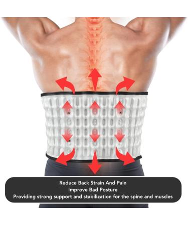 Back Decompression Belt - Medium Lumbar Support for Back Pain Relief & Sciatica - Fits Sizes 29-49 - White - Buy Online on GoSupps.com