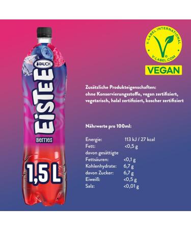 Smoke Iced Tea Berries Best Fruit Tea with Raspberry & Blueberry Flavor | 6x 1.5L Bottles | Refreshing Soft Drink & Thirst Quencher - Buy Online on GoSupps.com