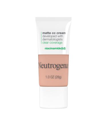 Neutrogena Clear Coverage Flawless Matte CC Cream Full-Coverage Color Correcting Cream Face Makeup with Niacinamide (b3) Hypoallergenic Oil Free & -Fragrance Free Cool Beige 1 oz 2.5 Cool Beige 1 Ounce (Pack of 1)