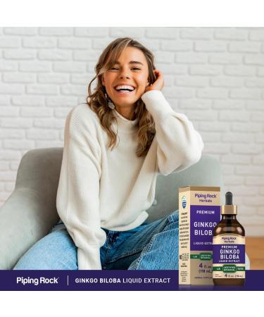 Piping Rock Ginkgo Biloba Supplements | 4 fl oz | Premium Liquid Herbal Extract | Certified Botanical | Non GMO Gluten Free - Buy Online on GoSupps.com