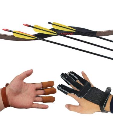 RMISODO 2-Piece Archery Glove Set for Shooting and Hunting | 3-Finger Leather Hand Protector - Buy Online on GoSupps.com