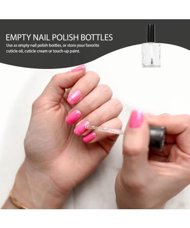 FRCOLOR Set of 20 Flat Nail Polish Bottles with Cap and Brush 15ml Glass Container for Nail Polish Storage Ideal for Manicures - Buy Online on GoSupps.com