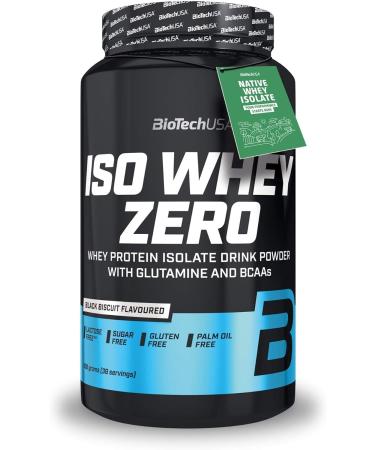 BioTechUSA Iso Whey Zero | Premium Whey Protein Isolate | Grass-Fed | Enzyme-Free | Sugar- and Gluten-free 908 g Black biscuit - Buy Online on GoSupps.com