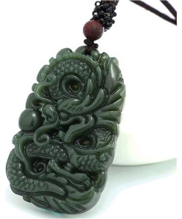 Crystal Jade Pendant Necklace Amulet Jewelry Natural Jade Pendant Necklace Carving Lucky Amulet Jade Pendant Hetian Qingyu Dragon Pendant Jewelry Man's Necklace Pendant - Buy Online on GoSupps.com