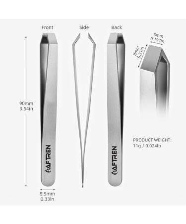 Wide Grip Slant Tweezers - German Stainless Steel - Hand-Filed Slanted Tips for Ultra-Precision - Tweezers for Eyebrows and Nose/Ear/Facial Hair - Professional Grade - Buy Online on GoSupps.com