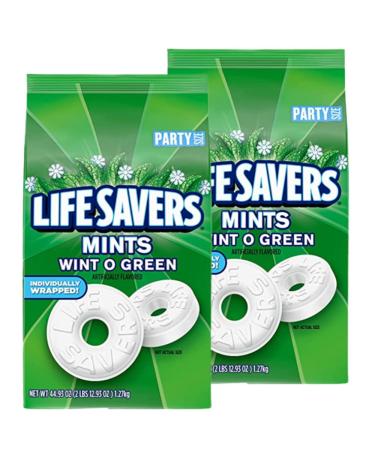 LIFE SAVERS Wint-O-Green Breath Mint Bulk Hard Candy, Party Size, 44.93 oz Bag (Pack of 2)