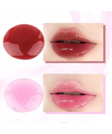 FANXITON Lip Oil Set - Hydrating Tinted Gloss Duo in Cherry Pink and Sexy Red | Non-Sticky Lip Plumper and Revitalizing Care Oils - Buy Online on GoSupps.com
