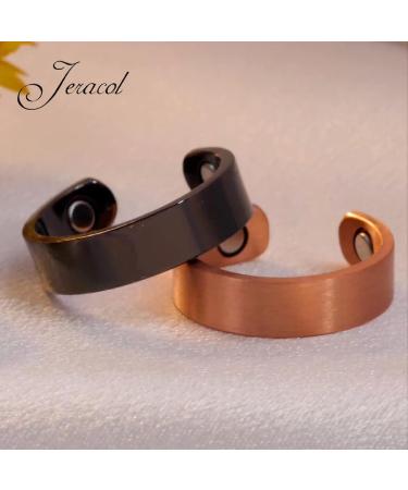 Jeracol Men Magnetic Bracelet and Copper Ring Set - Ultra Strength Titanium Steel, Adjustable Size - 3500 Gauss Magnets - Gift Box Included - Buy Online on GoSupps.com