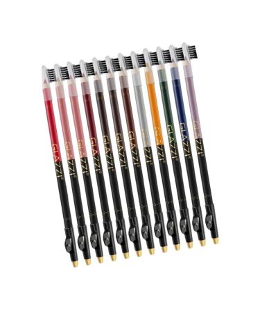 VINTORKY 12pcs Lip Liner Eyeliner Natural Pen Makeup Lip Liner Makeup Supplies Eyebrow Pencil Black Wood