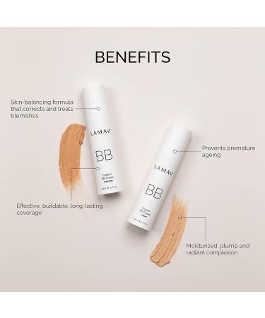 La Mav Organic BB Cream Light - Tinted Moisturizer, Foundation, and Sunscreen for Oily, Acne Prone, and Dry Skin - Buy Online on GoSupps.com