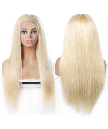 Allove 613 Blonde Lace Front Wig 16 Human Hair Pre Plucked T Part Straight Wig with Baby Hair - 10a Brazilian Hair for Black Women - Buy Online on GoSupps.com