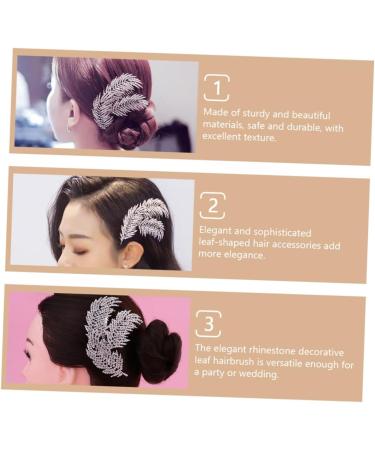 DOITOOL 1pc Wedding Hairpin Wedding Hair Clip Wedding Headpiece Mothers Day Side Combs Wedding Hair Accessories Silver Headpiece Silver Hair Clip Pearl Rhinestone Headgear Leaf Bride - Buy Online on GoSupps.com